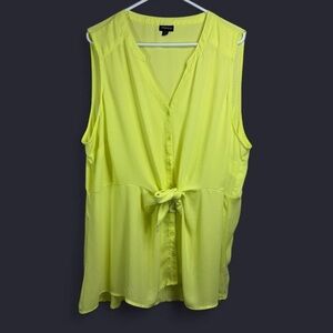 Torrid Sleeveless Button-Front Tie Waist Blouse Size 3X Boho Summer Top